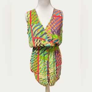 Blue Blush Multicolor Abstract Romper Size S
